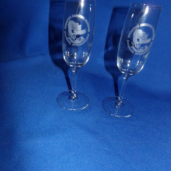 Vintage Operation Enduring Freedom Wine Glasses - Set of 2 - Bagram, Afghanistan - Picture 1 of 5